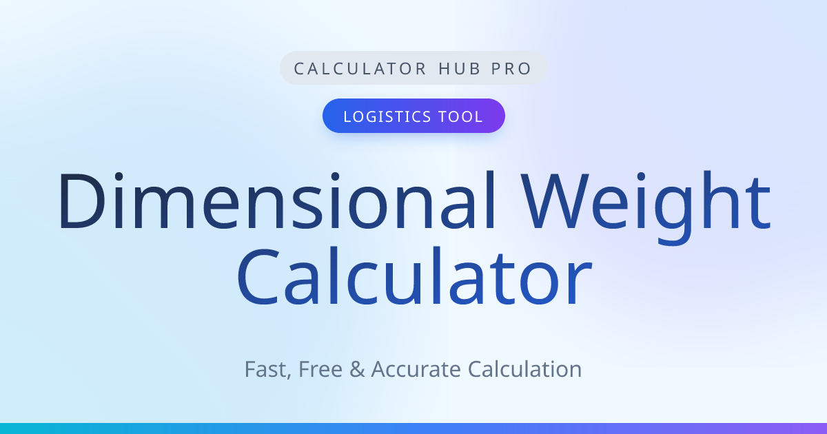 Dimensional Weight Calculator - Calculate Billable Weight | Calculator ...